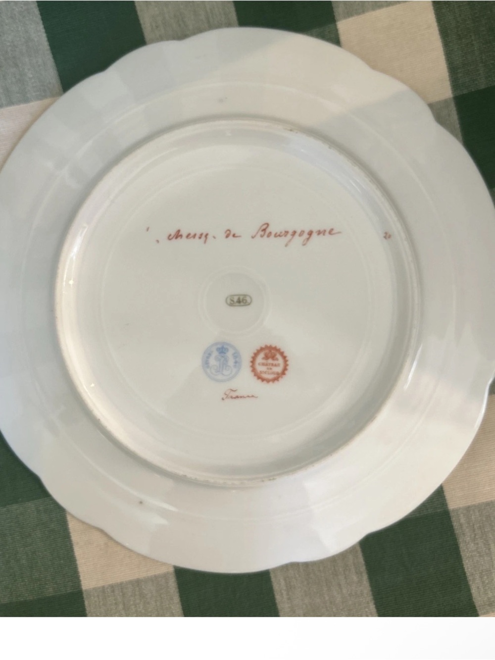 Antique Sevres Porcelain Portrait Plate Duchesse de Bourgogne Artist Signed - Picture 4 of 4